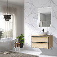 LUXURYBAIN - LuxuryBain - Meuble de salle de bain simple vasque 80cm chêne clair avec miroir led - vignette