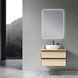 LUXURYBAIN - LuxuryBain - Meuble de salle de bain simple vasque 80cm chêne clair avec miroir led - vignette