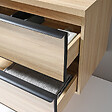 LUXURYBAIN - LuxuryBain - Meuble de salle de bain simple vasque 80cm chêne clair avec miroir led - vignette