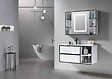 LUXURYBAIN - LuxuryBain- Meuble de salle de bain simple vasque 100cm blanc effet marbre avec miroir LED et colonne de rangement LB-6948 - vignette