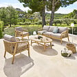 HESPERIDE - Salon de jardin "Papouasie" 5 places en polyester et acacia - vignette
