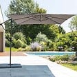 HESPERIDE - Parasol déporté carré "Manoa" taupe D2,5x2,5m en acier - vignette