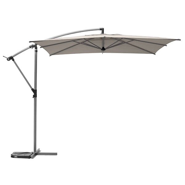 HESPERIDE - Parasol déporté carré "Manoa" taupe D2,5x2,5m en acier - large