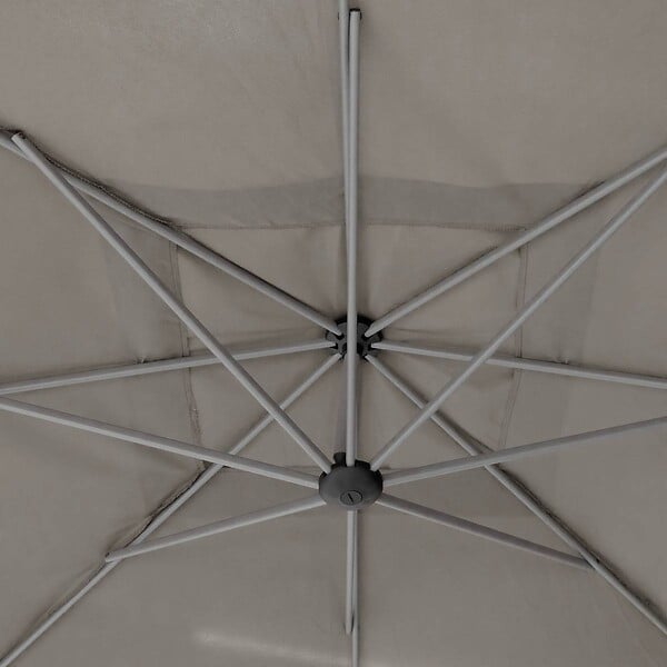 HESPERIDE - Parasol déporté carré "Manoa" taupe D2,5x2,5m en acier - large