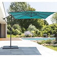 HESPERIDE - Parasol déporté carré "Manoa" bleu canard D2,5x2,5m en acier - vignette
