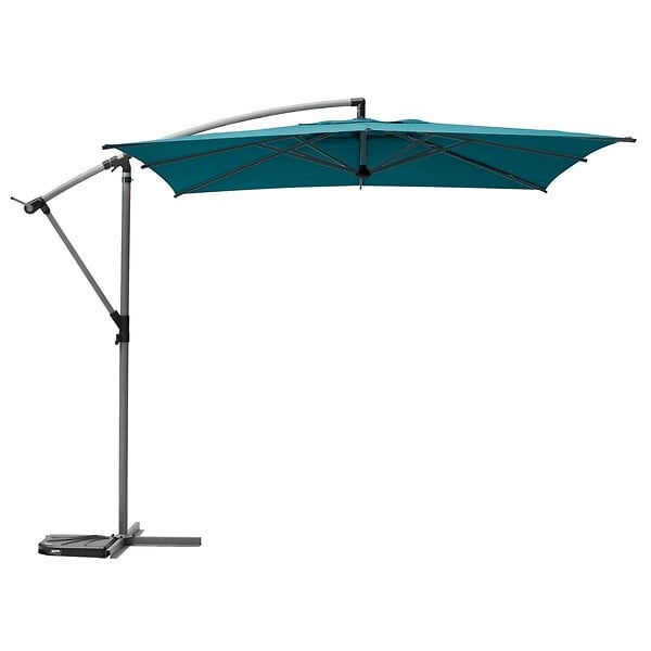 HESPERIDE - Parasol déporté carré "Manoa" bleu canard D2,5x2,5m en acier - large