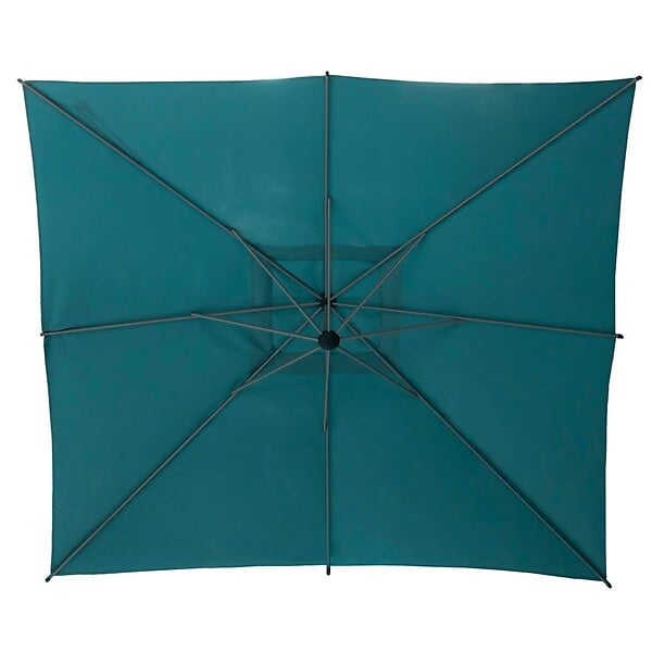 HESPERIDE - Parasol déporté carré "Manoa" bleu canard D2,5x2,5m en acier - large