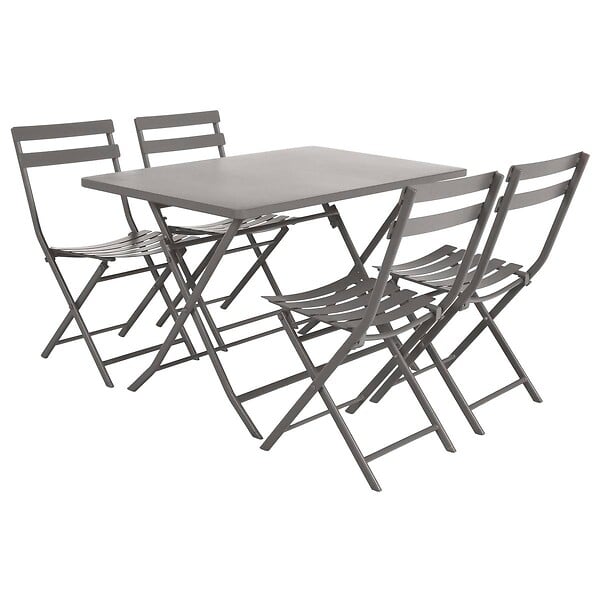 HESPERIDE - Table de jardin pliante rectangulaire "Greensboro" tonka 4 places en acier traité époxy - large