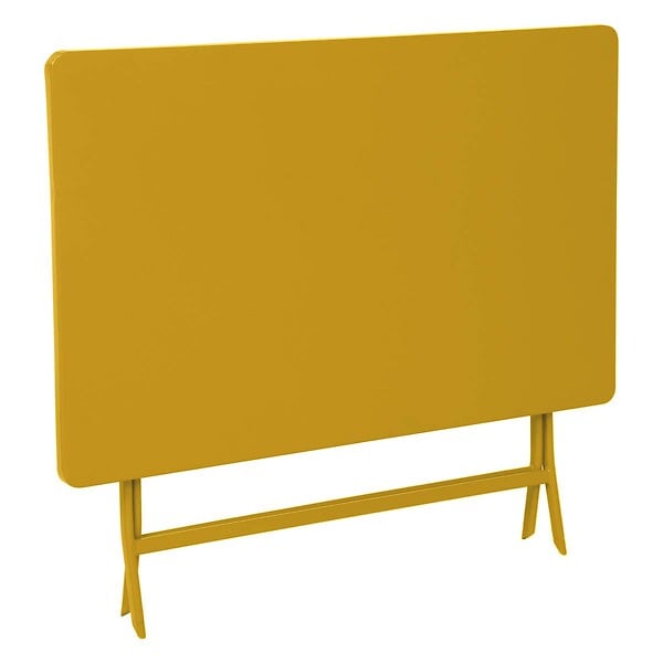 HESPERIDE - Table de jardin pliante rectangulaire "Greensboro" jaune moutarde 4 places en acier traité époxy - large