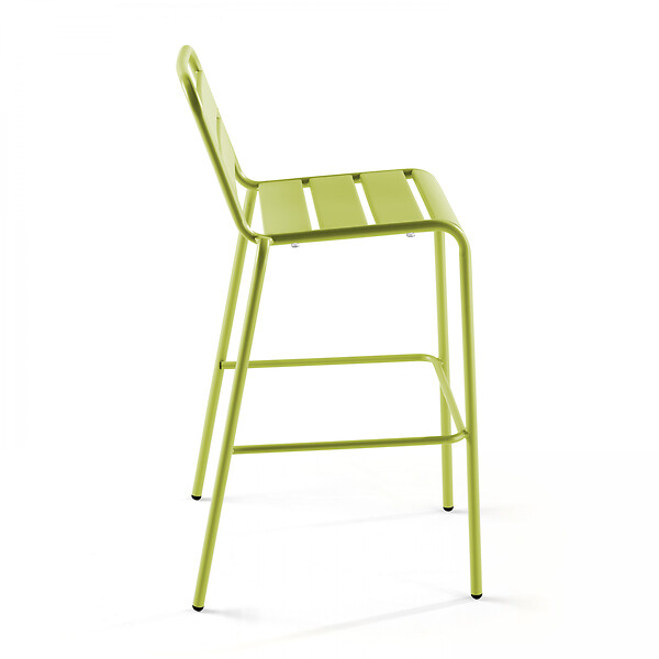 OVIALA - Chaise haute de jardin en métal vert  - Palavas - large