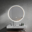 LUXURYBAIN - LuxuryBain- Miroir de salle de bain LED 60cm rond anti buée avec cadre en aluminium doré, or - vignette
