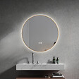 LUXURYBAIN - LuxuryBain- Miroir de salle de bain LED 60cm rond anti buée avec cadre en aluminium doré, or - vignette
