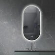 LUXURYBAIN - LuxuryBain- Miroir de salle de bain LED 45x90cm ovale anti buée avec cadre en aluminium doré, or - vignette