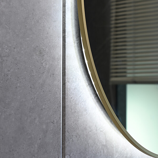 LUXURYBAIN - LuxuryBain- Miroir de salle de bain LED 45x90cm ovale anti buée avec cadre en aluminium doré, or - large