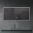 LUXURYBAIN - LuxuryBain- Miroir de salle de bain LED 110x60cm anti buée avec cadre en aluminium noir LB-126080-110-60 - vignette