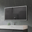 LUXURYBAIN - LuxuryBain- Miroir de salle de bain LED 120x60cm anti buée avec cadre en aluminium noir LB-126080-60-120 - vignette