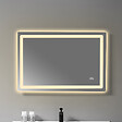 LUXURYBAIN - LuxuryBain- Miroir de salle de bain LED anti buée 120x60cm à luminosité variable rectangulaire - vignette
