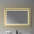 LUXURYBAIN - LuxuryBain- Miroir de salle de bain LED anti buée 120x60cm à luminosité variable rectangulaire - vignette
