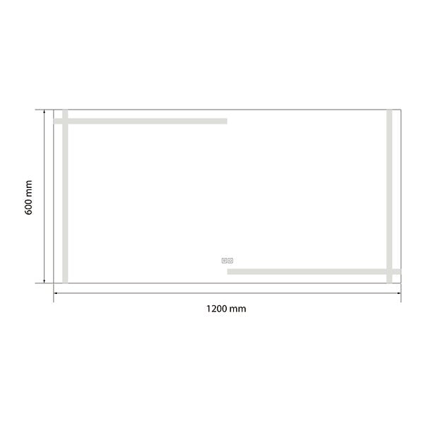 LUXURYBAIN - Miroir salle de bain LED 120x60cm anti buée et LED 3 couleurs LB-4693 - large