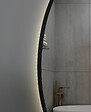 LUXURYBAIN - LuxuryBain- Miroir de salle de bain LED 80cm rond touche sensitive à luminosité variable avec cadre en aluminium noir - vignette
