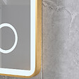 LUXURYBAIN - Miroir salle de bain LED 110x60cm  anti buée avec cadre en aluminium doré et loupe x3 LB-4685G - vignette