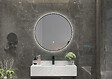 LUXURYBAIN - LuxuryBain- Miroir de salle de bain LED 80cm rond à luminosité variable avec cadre en aluminium noir - vignette