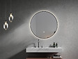 LUXURYBAIN - LuxuryBain- Miroir de salle de bain LED 80cm rond à luminosité variable avec cadre en aluminium noir - vignette