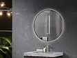 LUXURYBAIN - LuxuryBain- Miroir de salle de bain LED 80cm rond à luminosité variable avec cadre en aluminium noir - vignette