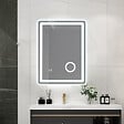 LUXURYBAIN - Miroir salle de bain LED 60x80cm anti buée avec LED 3 couleurs et loupe x3 LB-3612 - vignette