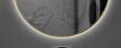 LUXURYBAIN - LuxuryBain- Miroir de salle de bain LED 60cm rond touche sensitive à luminosité variable avec cadre en aluminium doré, or - vignette