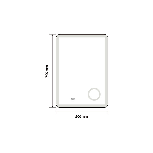 LUXURYBAIN - Miroir salle de bain LED 50x70cm anti buée avec cadre en aluminium doré et loupe x3 LB-4685G - large