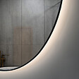 LUXURYBAIN - LuxuryBain- Miroir de salle de bain LED 50x70cm ovale anti buée avec cadre en aluminium noir - vignette