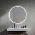 LUXURYBAIN - Miroir salle de bain LED rond 90cm anti buée avec cadre doré LB-4647GA - vignette