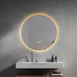 LUXURYBAIN - Miroir salle de bain LED rond 90cm anti buée avec cadre doré LB-4647GA - vignette
