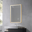 LUXURYBAIN - Miroir salle de bain LED 60x80cm anti buée avec cadre doré LB-126080G - vignette
