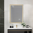 LUXURYBAIN - Miroir salle de bain LED 60x80cm anti buée avec cadre doré LB-126080G - vignette