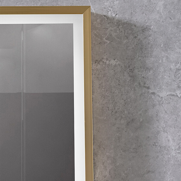 LUXURYBAIN - Miroir salle de bain LED 60x80cm anti buée avec cadre doré LB-126080G - large