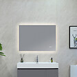 LUXURYBAIN - LuxuryBain- Miroir de salle de bain LED 120x60cm anti buée à luminosité variable rectangulaire - vignette