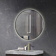 LUXURYBAIN - Miroir salle de bain LED rond 90cm anti buée avec cadre noir LB-4647BA - vignette