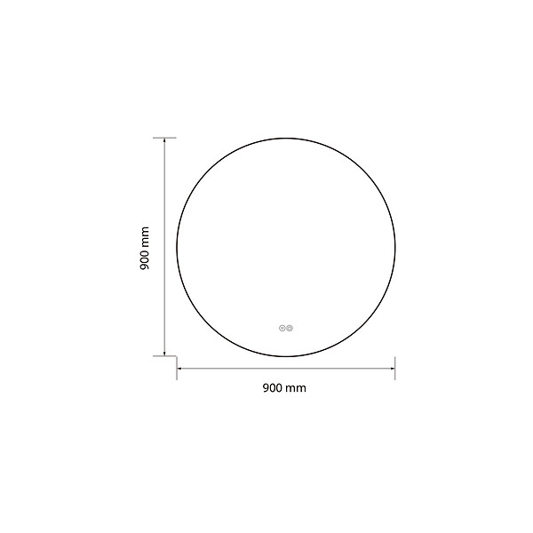 LUXURYBAIN - Miroir salle de bain LED rond 90cm anti buée avec cadre noir LB-4647BA - large