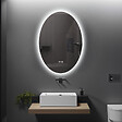 LUXURYBAIN - LuxuryBain- Miroir de salle de bain LED 50x70cm ovale anti buée, LED 3 couleurs et luminosité variable -LB-316080 - vignette