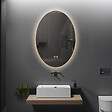 LUXURYBAIN - LuxuryBain- Miroir de salle de bain LED 50x70cm ovale anti buée, LED 3 couleurs et luminosité variable -LB-316080 - vignette