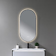 LUXURYBAIN - LuxuryBain- Miroir de salle de bain LED 45x90cm ovale anti buée avec cadre en aluminium noir - vignette