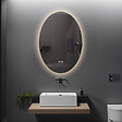 LUXURYBAIN - LuxuryBain- Miroir de salle de bain LED 60x80cm anti buée ovale à luminosité variable - vignette