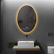 LUXURYBAIN - LuxuryBain- Miroir de salle de bain LED 60x80cm anti buée ovale à luminosité variable - vignette