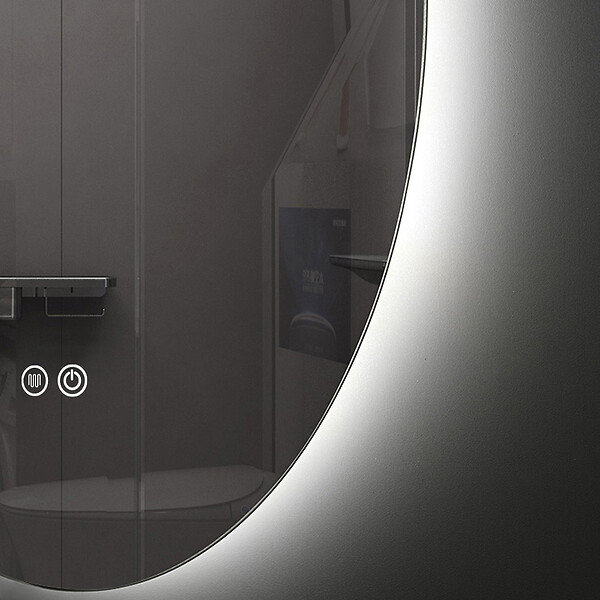 LUXURYBAIN - LuxuryBain- Miroir de salle de bain LED 60x80cm anti buée ovale à luminosité variable - large