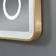 LUXURYBAIN - Miroir salle de bain LED 60x80 anti buée avec cadre en aluminium doré et loupe x3 LB-4685G - vignette