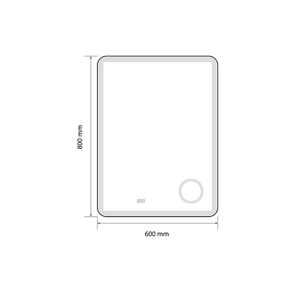 LUXURYBAIN - Miroir salle de bain LED 60x80 anti buée avec cadre en aluminium doré et loupe x3 LB-4685G - large