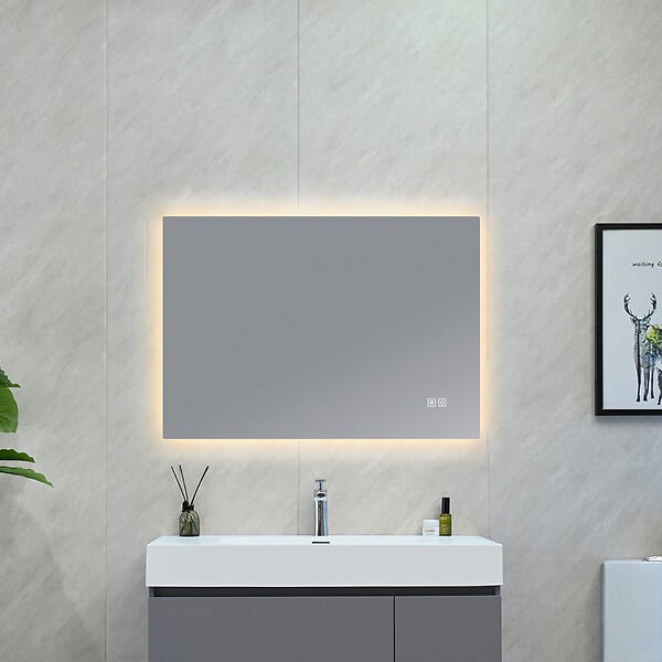 LUXURYBAIN - Miroir salle de bain LED 110x60cm avec anti buée et LED 3 couleurs LB-85070A - large