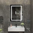 LUXURYBAIN - LuxuryBain- Miroir de salle de bain LED 50x70cm à luminosité variable rectangulaire - vignette